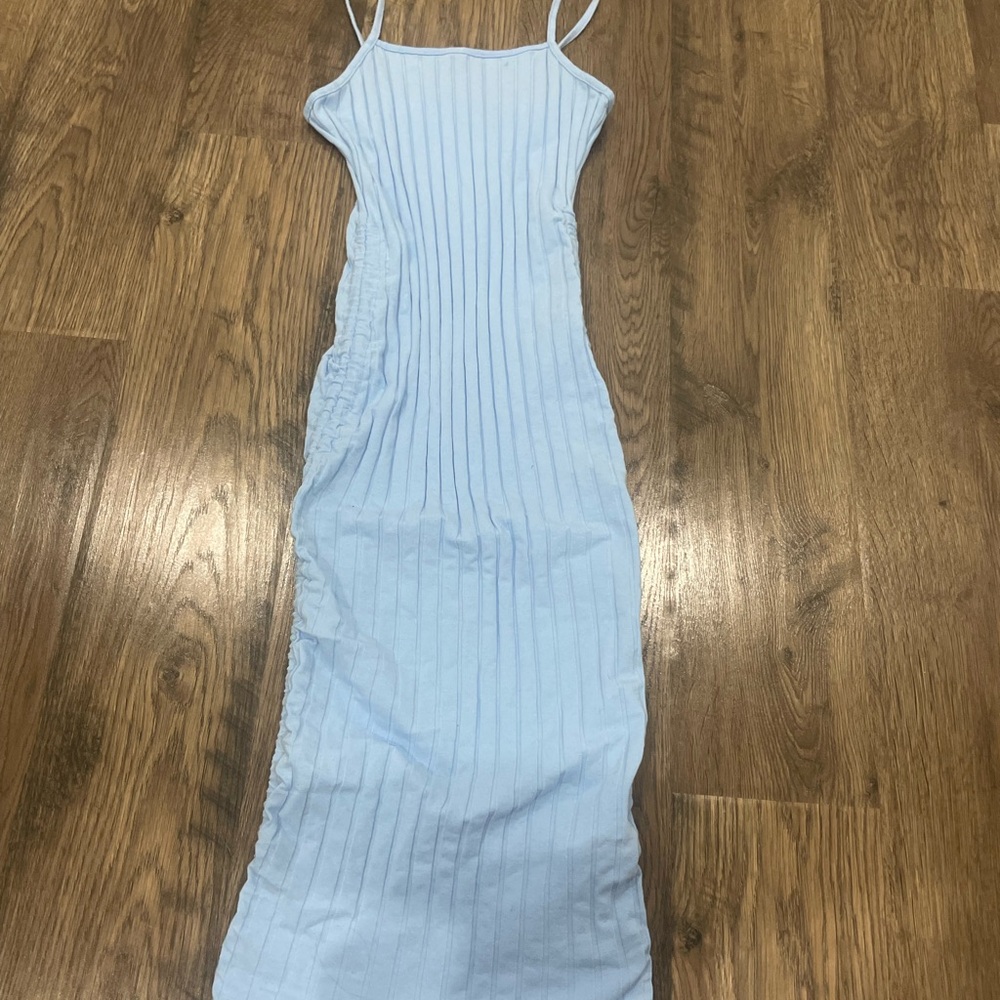 Elegant Blue Sleeveless Dress